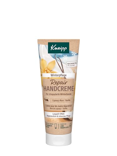 Kneipp Repair Handcreme Winterpflege, Regeneriert und schützt trockene und strapazierte Hände, reichhaltige Pflege mit Safran- und Maronenextrakt sowie natürlich pflegender Sheabutter, 75ml