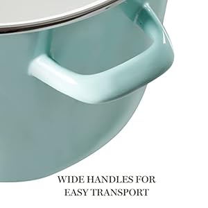 Martha stewart thayer 12 quart enamel on steel scratch resistant stock pot wlid martha blue  urban country home decor