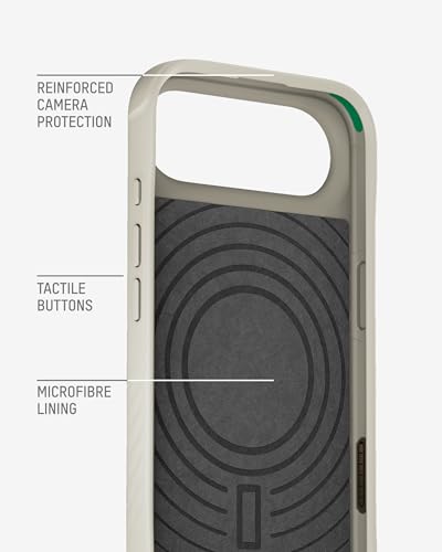 Image of Mous for iPhone Air Case, Compatible with MagSafe - Limitless - Protective Magnetic Cover for iPhone Air - Shockproof, Full Camera Protection, Anti-Scratch Back, Stone