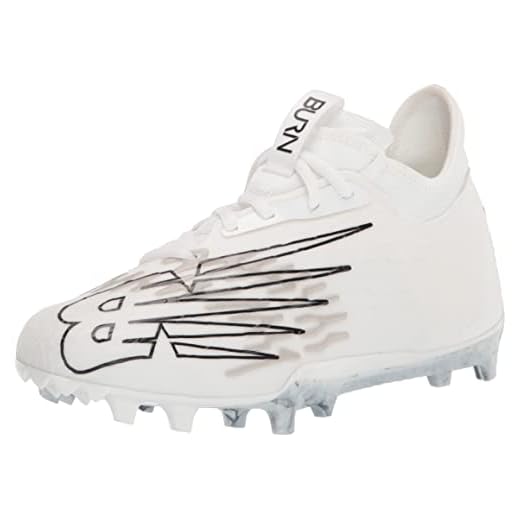 New Balance Men's Burn X 3 Speed Lacrosse Shoe, White/Dynomite, 4.5 Wide
