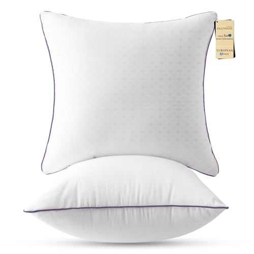 JOLLYVOGUE Euro Size Pillows Set of 2, 26'' x 26'' Cooling Bed Throw Pillows with Super Soft Down...