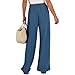 Kifszeury Linen Palazzo Pants for Women Wide Leg High Wasited Plus Size Pant Summer Dressy Casual Beach Vacation Clothes Flowy Fall Fashion Clothing Travel Outfits Blue Linen Womens Clothing M