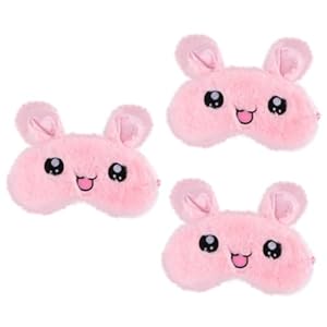 Didiseaon 3 Pièces sleep mask sleeping mask duveteux Masque facial sac de glace bandeau fille rose