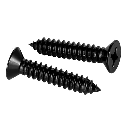 Vis à bois noir #6 x 1-1/4 autotaraudeuse tête fraisée cruciforme inox 304 lot de 100