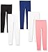 Amazon Essentials Leggings, Paquete de 5 Negro/Blanco/Azul Marino/Rosa, 2 años, Pack de 5