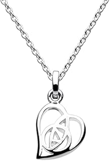 Heritage Sterling Silver Mackintosh Open Rose Heart Necklace of Length 45.7 cm