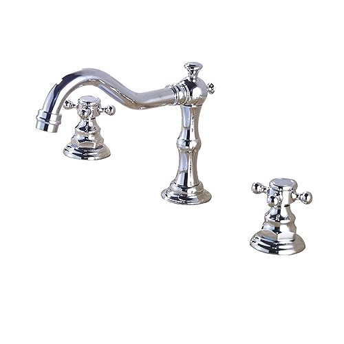 Robinet de lavabo monte sur le pont en laiton chrome style authentique