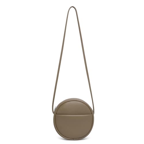 Image of Circle Crossbody Bag for Women NYLON Circle Purse with Zipper Adjustable Knot Shoulder Straps