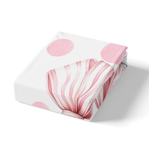 Housse de couette rose et blanche nœud papillon contre lit terne - 6