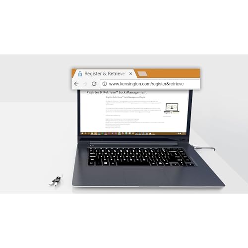 Kensington MicroSaver 2.0 Twin zamek do notebooka z mechanizmem zamykającym T-Bar i kablem ze stali węglowej – długość 2,4 m (K65048WW)