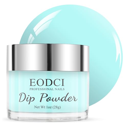 Juego de uñas de polvo de inmersión de 1 onz/28 g, eodci Dip Powder Nail Starter Kit Azul Claro Dipping Powder Acrílico Polvo Brillo para Uñas Arte Manicura DIY Salón