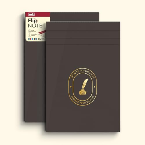 Image of SOLO Flip Note A5 Notepad - Velvet Finish Cover, 80 Sheets Premium Smooth Paper, Soft Touch Journal, Elegant Colors, Ideal for Work, Study & Creative Use | Pack of 2