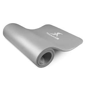 ProsourceFit Thick and Mats 0.5 & 1-in Tapete Extra Grueso para Yoga y Pilates de 1,27 cm, Unisex-Adult, Grey, 1/2"