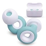 Tapones Oidos Ruido Dormir de Silicona. Cancelación de Ruidos 32dB. Para Dormir, nadar, estudiar, antironquidos. eBook incluído 10 Consejos para Dormir Bien (Blanco-Turquesa)