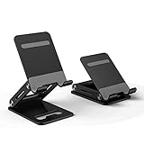 Minthouz Handy Ständer, Einstellbar und Faltbar Handyhalterung, Aluminium Handy Halterung Kompatibel mit iPhone 13 Pro Max Mini 12 11 und Allen 4,7-7,9 Zoll Smartphones - Schwarz