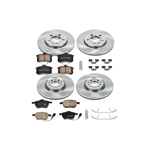 Image of PowerStop Front and Rear Brake Kit for Audi TT Quattro 2000-06 |Volkswagen Golf 2002-04 |Jetta 2004-05 - Z17 Ceramic Brake Pads & Disc Rotors Replacement, KOE916