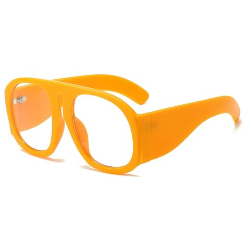 Lunettes de soleil UV400 monture surdimensionnée jaune pour running