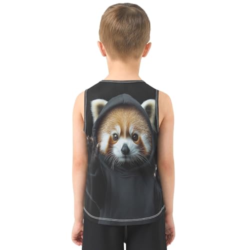 Boys Tank Top Shirts Funny Red Panda Animal Sleeveless T-Shirts Crew Neck for Kids Clothing Children3