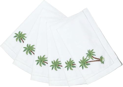 Servilletas de Tela Bordadas con Palma Algodón 20x20 6pzas miniatura 1