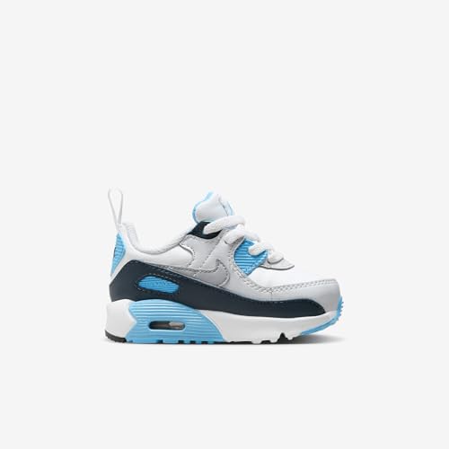 Nike Air Max 90 EasyOn Baby/Toddler Shoes (HF6359-100, Shown: White/Baltic Blue/Armory Navy/Wolf Grey) Size 33