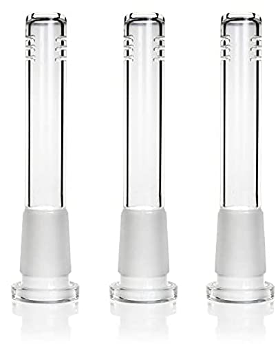 3 Pack 4 Inches 18mm by 14mm Downstem, Scientific Glass Tube Adapter, Clear Glass Tube for Lab Experiments
