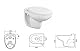 Hänge Wand WC Komplettset Spülrandlos Sitz Soft Close Absenkautomatik Keramik Wand Set Schüssel weiß Toilette für Vorwandelement Unterputzspülkasten