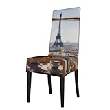 BLWSLC Hermosas fundas para sillas de comedor impresas con diseño de pilones a distancia, bodas