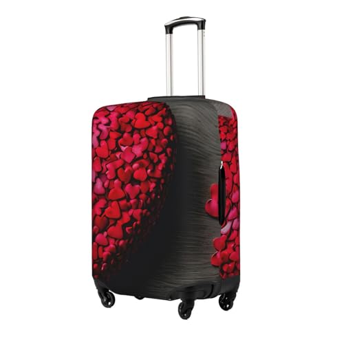 Falling Red Hearts Tsa Approved Luggage Cover For 18-32 Inch Suitcases Scratch-Resistant Stretch Luggage Cover2