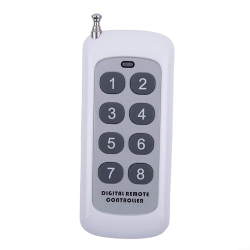 Niceminiwall Transmisor de interruptor de control remoto RF de 433 MHz con 8 botones para puertas de garaje, sistemas eléctricos y de seguridad para el hogar, alcance de 10-100 m y aprendizaje