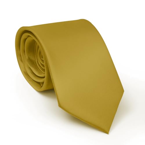 Image of Men's Classic Satin 3.15 inch Soild Color Necktie Wedding Business Tie & Gift Box