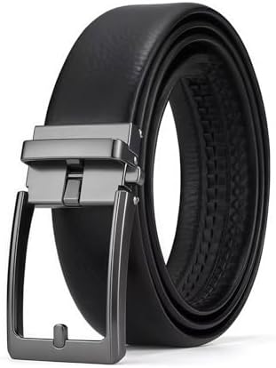 Amazon | [MISSOKIE] 本革 ベルト メンズ オートロック バックル 無