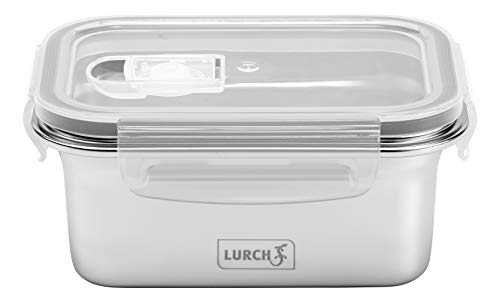 Lurch 240890 Fiambrera Safety-Caja de Almacenamiento de Acero Inoxidable de Alta Calidad con Tapa de plástico Libre de BPA, 500 ml Cover