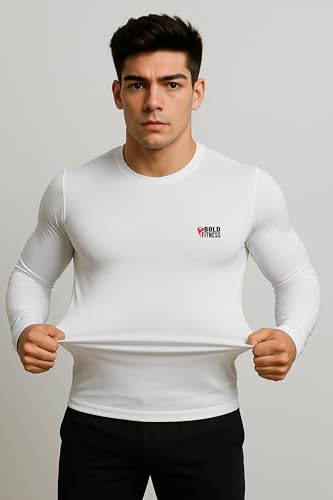 Image of BOLD FITNESS Men Full Sleeve Compression Regular Fit T-Shirt - Athletic Base Layer Tights for Fitness
