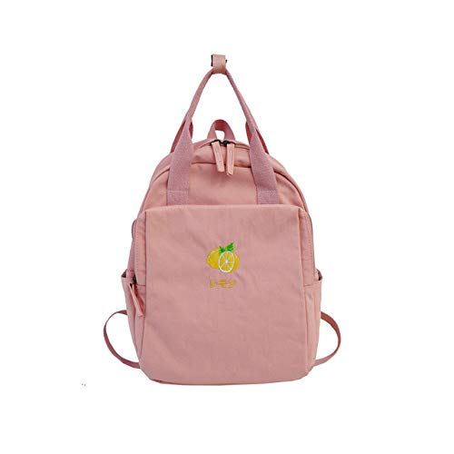 VICTOE Fruta Bordado Señoras Mochila Pequeña Fresca Impermeable Nylon Color Sólido