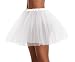 Women's, Teen, Adult Classic Elastic 3, 4, 5 Layered Tulle Tutu Skirt (One Size, White 3Layer)