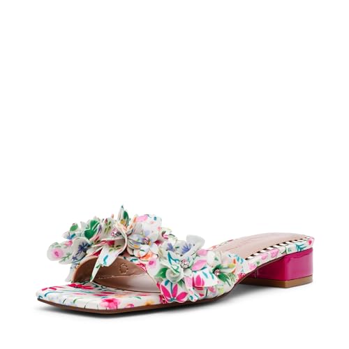 Betsey Johnson Womens Glorria Heeled Sandal Natural Floral Multi 8