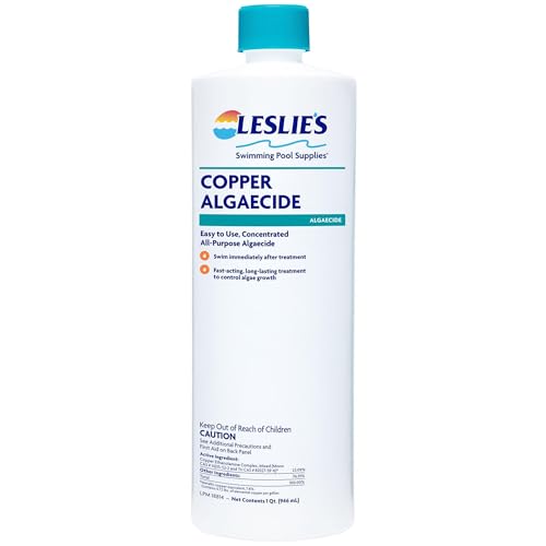 Leslie's Copper Algaecide - Swimming Pool Algae Preventative - 1 Quart