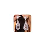 fxmimior Pendientes de boda simples para novia, aretes de plata con diamantes de imitación para mujer, aretes largos y brillantes con borlas