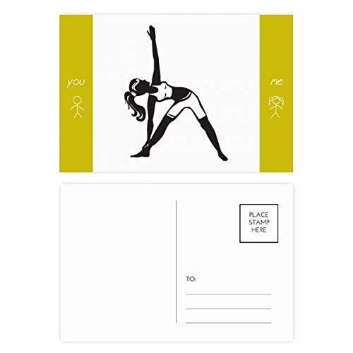 Carte postale Yoga et Silhouette cadeau idéal pour amatrice de fitness et bien-être en lot