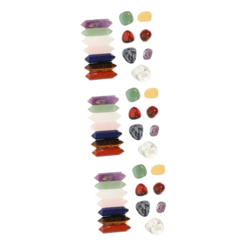 Healeved 42pcs Natural Crystal Worry Stone for Crafts Smooth Healing Crystals for Home Decor for Friends Decorative Gemstone Ornaments for Shelves and Parties