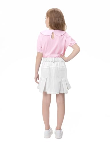 Image of 2026 Girl's Denim Skirts Elastic Waist Pleated Toddler Girls Jean Skirt Size 3-12