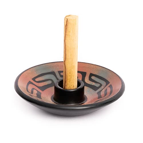 Luna Sundara Palo Santo Holder Authentic Chulucanas Peru Pottery (Peach) 5 Palo Santo Sticks Included
