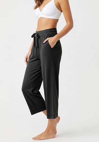Sexy Basics Women's Ultra Soft French Terry Cotton Capri Bottoms | Drawstring & Pockets Pants | Multi Packs3