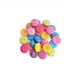 Generic Tagua Nut Rondelle Beads Mixed Colors 15mm Package of 20 Beads, Small