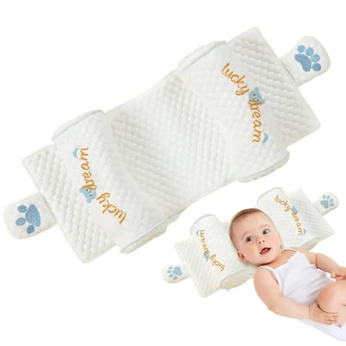 Image of Soft Hypoallergenic Head & Neck Support Pillow, Cotton Breathable Shaping Pillow for Small Boys and Girls, Baby Pillows for Sleeping, Machine Washable, Adjustable, New Born Head Shaping
