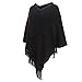 Womens Poncho Sweater V Neck Knitted Pullover Shawls Wraps Capes with Fringes Gifts for Women Mom