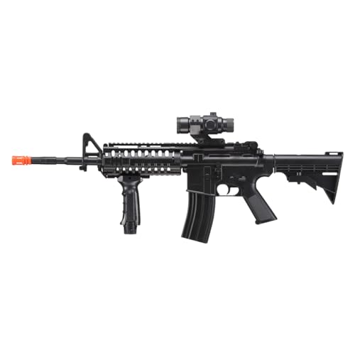 GoldenBall D96 Airsoft M4 Carbine AEG Rifle with Scope and Grip Battery and Charger Included (Color: Black)