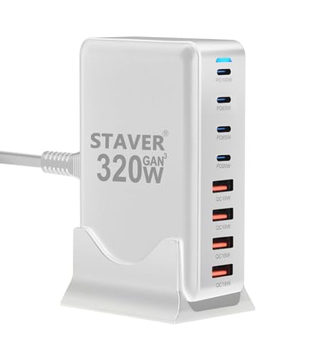 320W [d y GaNFastV 8|[g Pmax 100W 1.5mdP[uz PD3.0ΉyPSEZpKz100W펞Ή 8|[g1*100W&2*65W&4*QC18W 4 USB-C4 USB-A cȃXy[X _u 