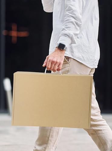 ALASHI Laptop Shipping Box with Protection Foam for up to 17.3 Inches Notebook, Cardboard Laptop Box, Secure Mailer Box, Brown