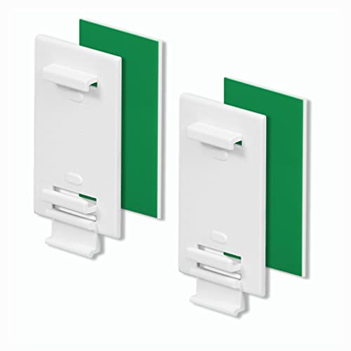 KLEMMFLEX Soporte adhesivo largo, para estor, estor doble, sin taladrar, para pegar, 2 unidades, como accesorio, pieza de repuesto para la fijación a la ventana fija de PVC, puerta de balcón